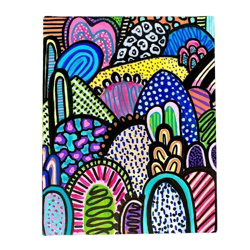 Custom One of a Kind Neon Rainbow Abstract Painting Original Artwork - Picture 5 of 13